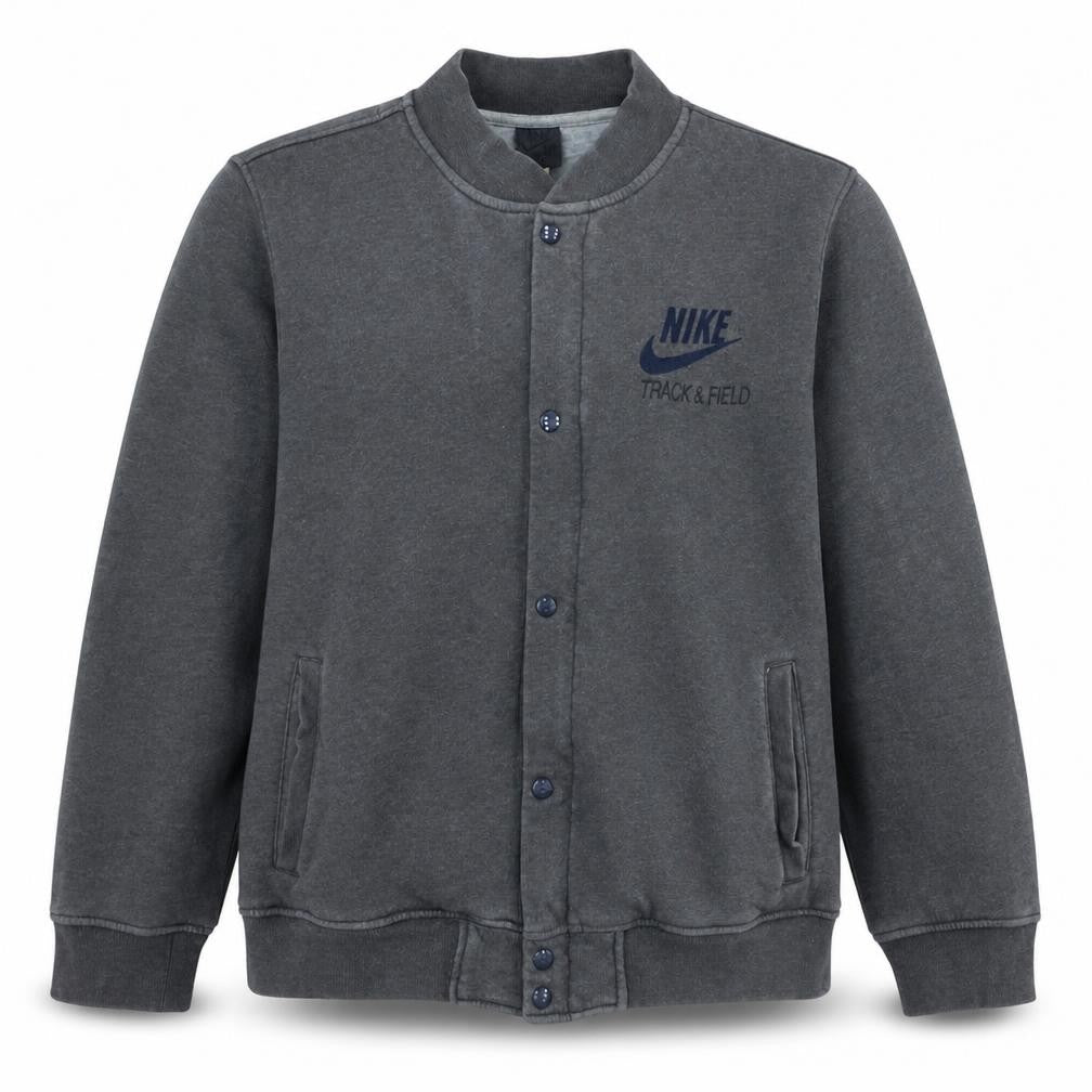 Nike Men’s Grey Track & Field Button Sweatshirt L Regular Fit