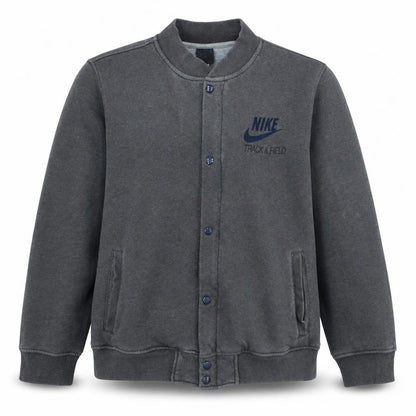 Nike Men’s Grey Track & Field Button Sweatshirt L Regular Fit