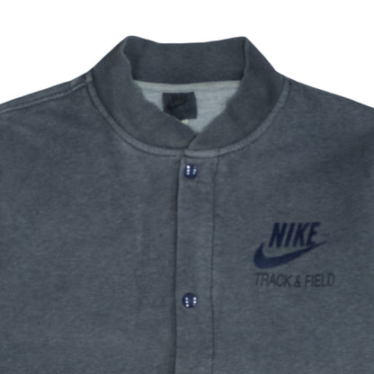 Nike Men’s Grey Track & Field Button Sweatshirt L Regular Fit