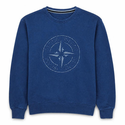 Stone Island Boys Blue Cotton Crew Neck Pullover Sweatshirt 16 Years