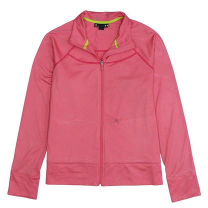 Under Armour Womens Pink Full Zip Sweatshirt Size L Semi-Fitted