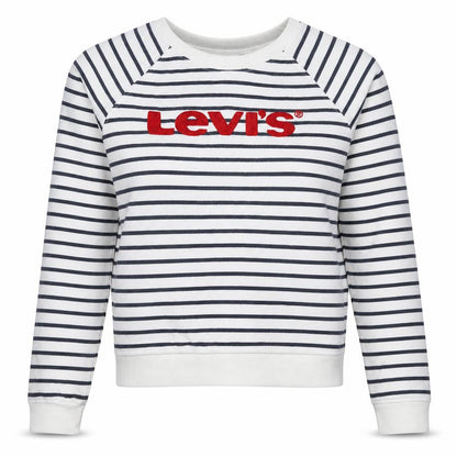 Levi's Women's Navy Stripe Crew Neck Pullover Sweatshirt Size S