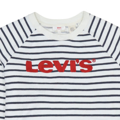 Levi's Women's Navy Stripe Crew Neck Pullover Sweatshirt Size S