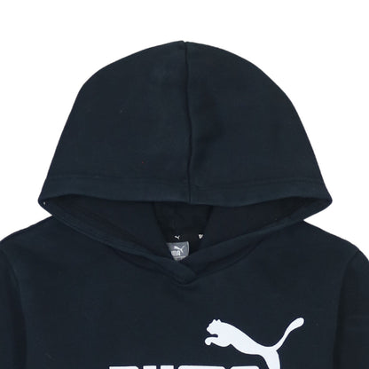 Puma Boys Black Pullover Hoodie L Logo Fleece Sportswear