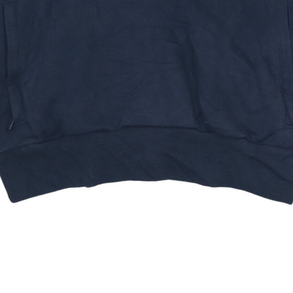 Adidas Womens Navy Blue 1/2 Zip Hooded Sweatshirt UK 10