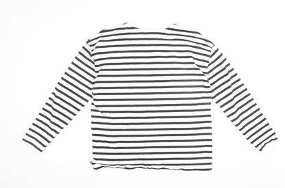 Marks and Spencer Women’s Striped Long Sleeve Cotton T-Shirt Size 16