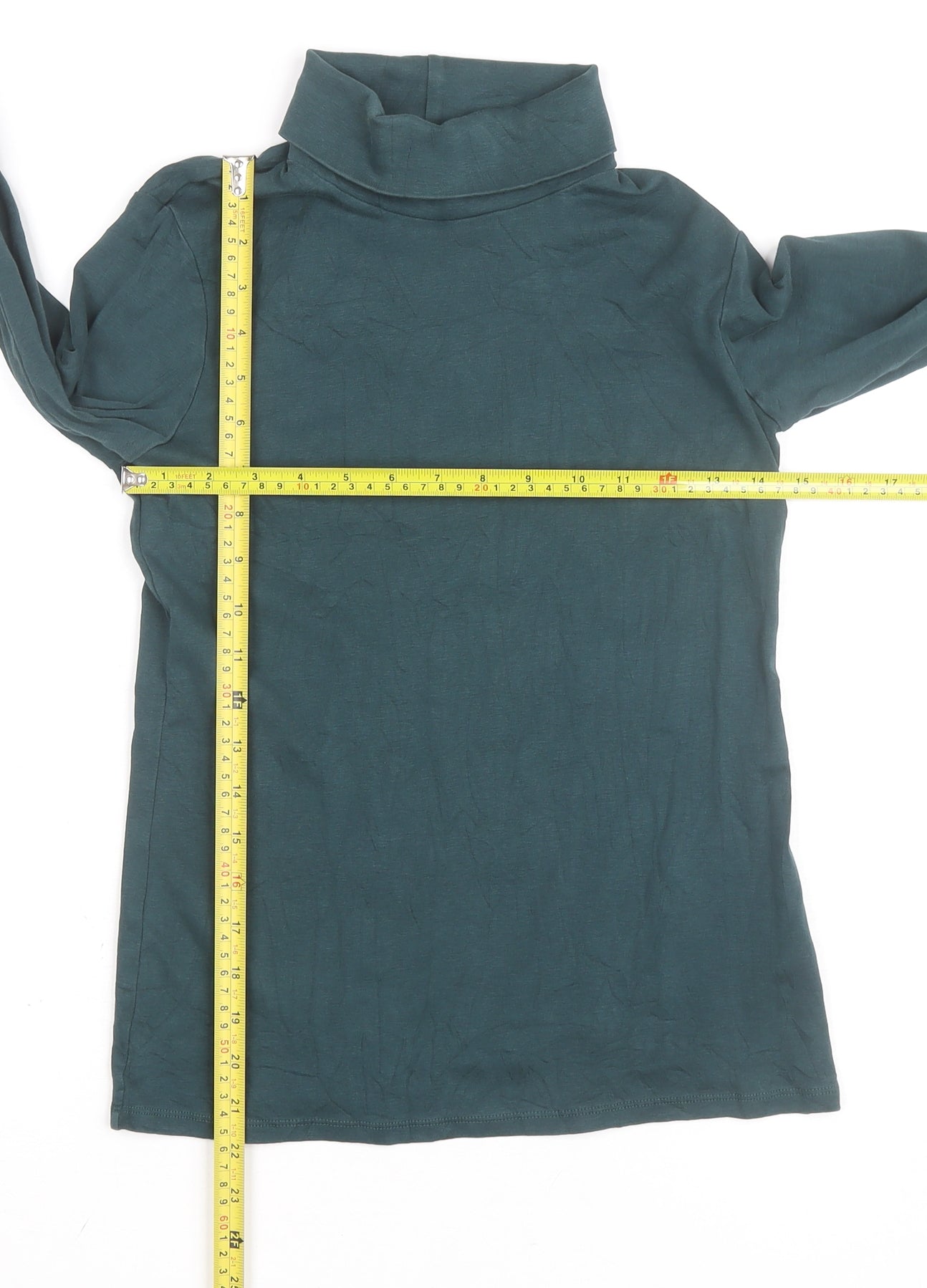 Uniqlo Women’s Green Roll Neck Supima Cotton Long Sleeve Top Size S