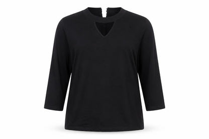 Fair Lady Womens Black Viscose 3/4 Sleeve Blouse Size 14