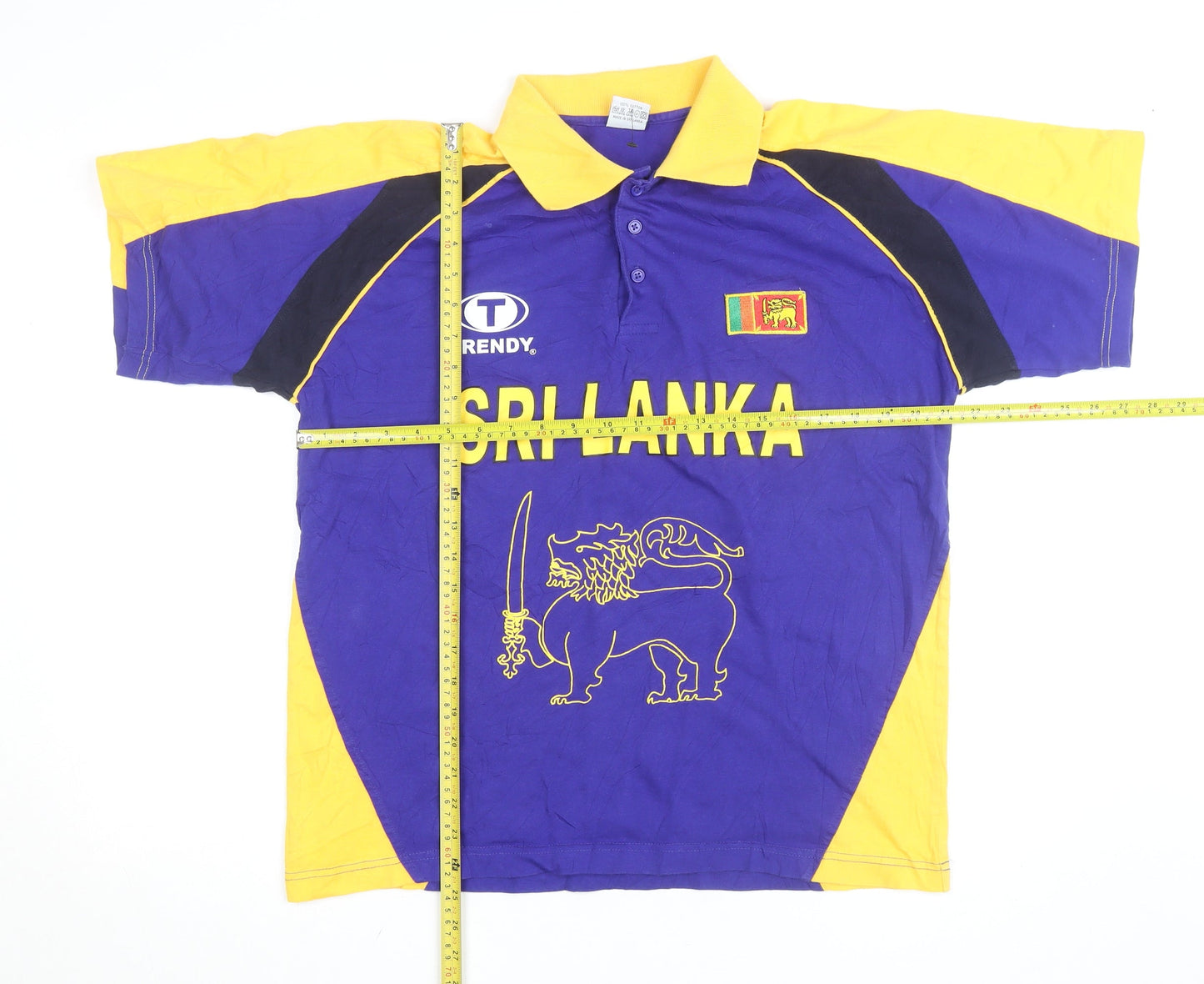 Trendy Men’s Blue Sri Lanka Sports Polo Shirt Size XL Cotton