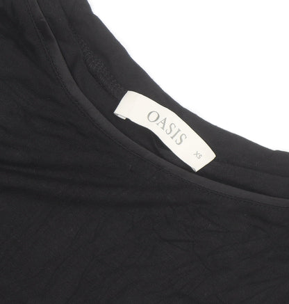 Oasis Women’s Black XS Long Sleeve Lyocell Basic Top