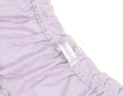 Damart Women’s Purple Cotton Short Sleeve Ruffle Blouse Size M