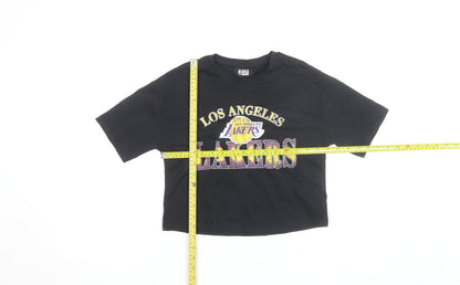 Marks and Spencer Girls Black NBA Los Angeles Lakers Cropped T-Shirt 9-10 Years