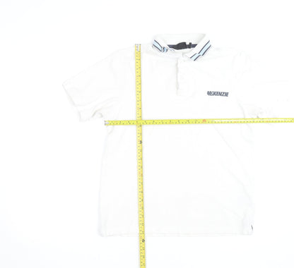 McKenzie Men's White Short Sleeve Polo Shirt Size S Regular Fit