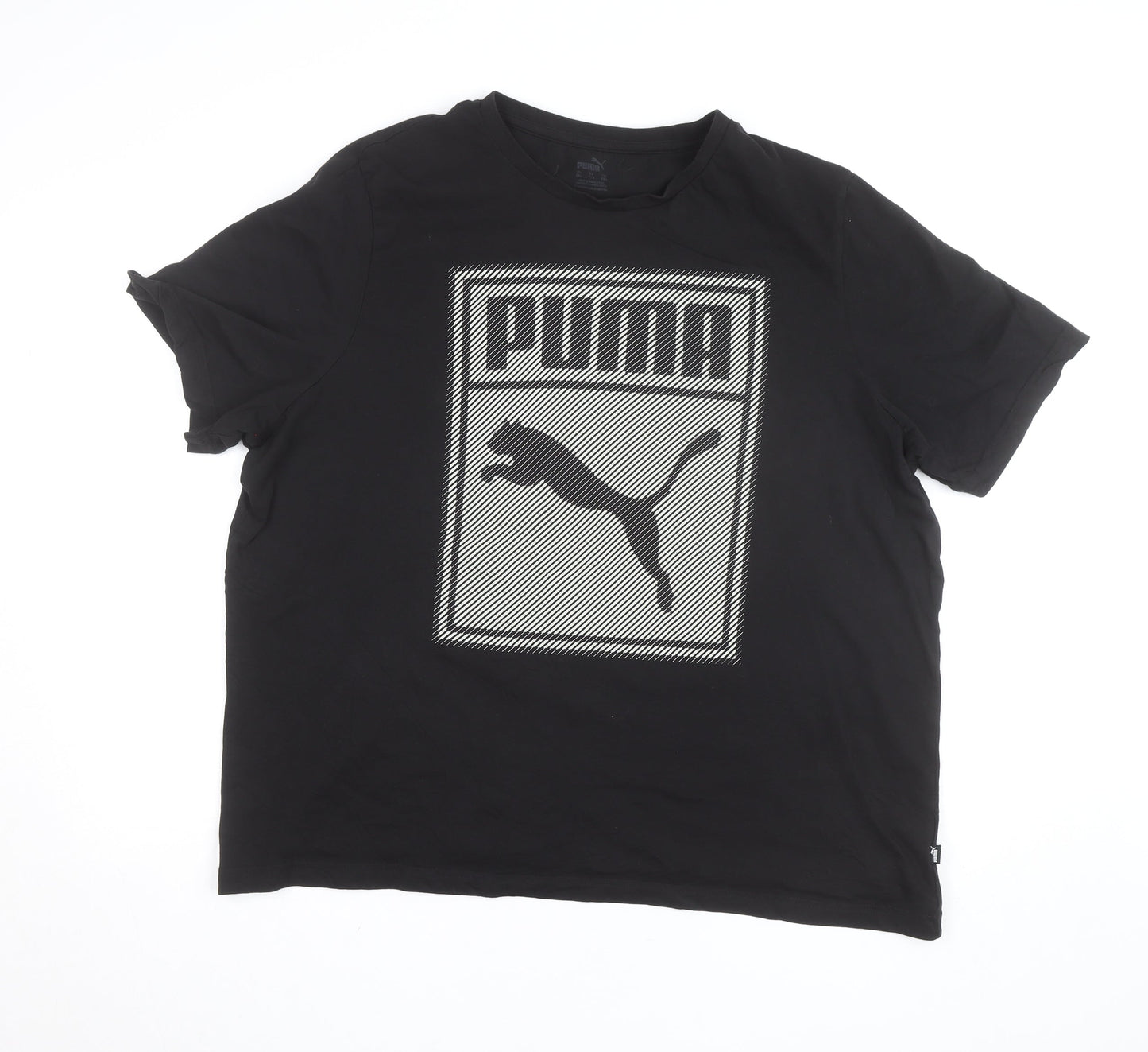 Puma Men Black Short Sleeve Crew Neck Graphic T-Shirt XL