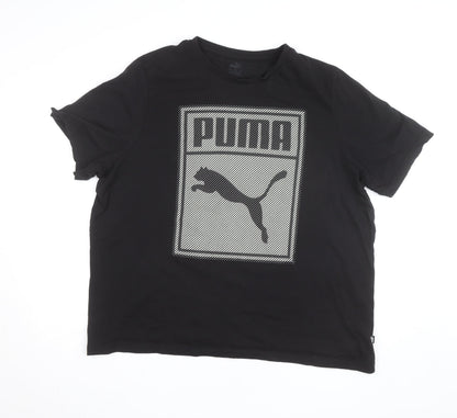 Puma Men Black Short Sleeve Crew Neck Graphic T-Shirt XL