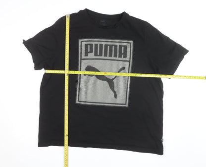 Puma Men Black Short Sleeve Crew Neck Graphic T-Shirt XL