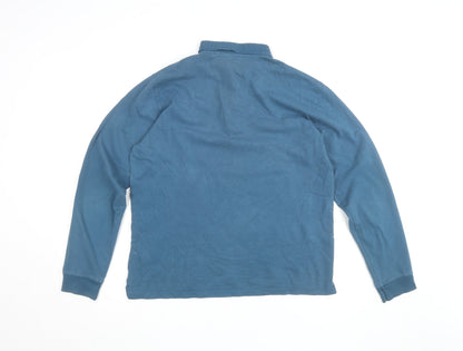 Next Men's Blue Long Sleeve Polo Shirt Regular Fit Size L Cotton Blend