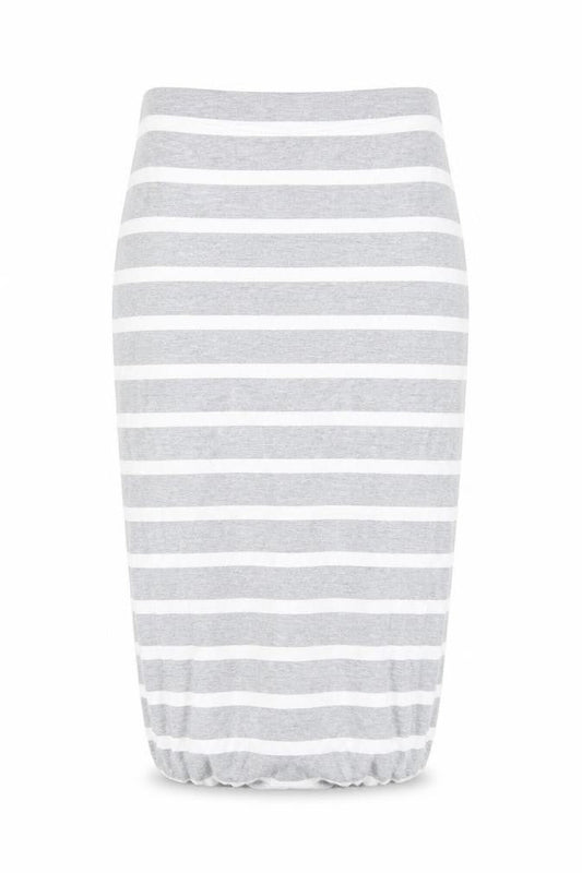 Joules Womens Grey White Striped Jersey Pencil Skirt Size 8