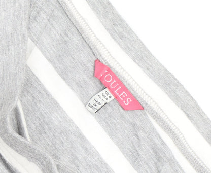 Joules Womens Grey White Striped Jersey Pencil Skirt Size 8
