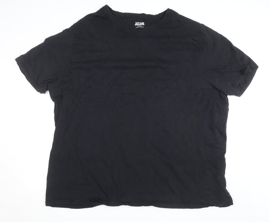 Jacamo Men's Black 5XL Crew Neck Short Sleeve Cotton T-Shirt