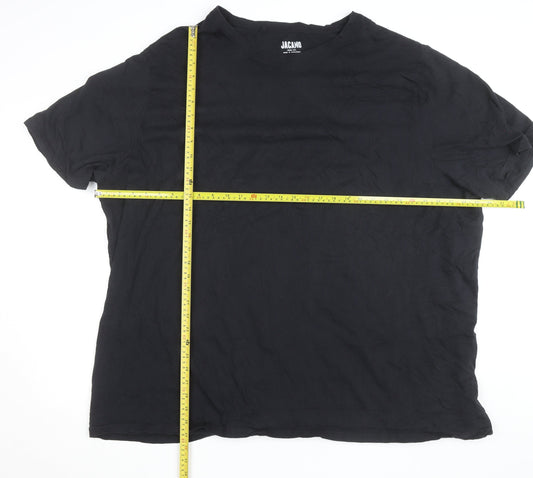 Jacamo Men's Black 5XL Crew Neck Short Sleeve Cotton T-Shirt