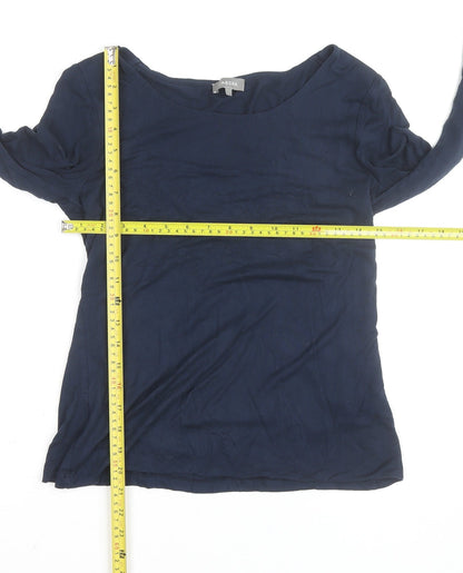 Jaeger Women's Blue 3/4 Sleeve Basic Jersey Top Size S
