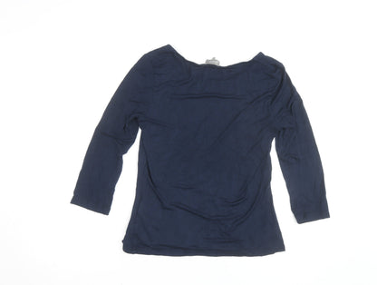Jaeger Women's Blue 3/4 Sleeve Basic Jersey Top Size S