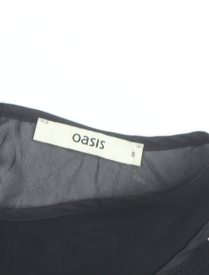 Oasis Womens Black Butterfly Print Sleeveless Blouse Size S