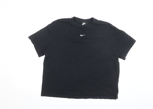 Nike Men's Black Cotton Crew Neck Short Sleeve T-Shirt Size M