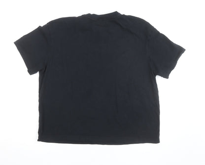 Nike Men's Black Cotton Crew Neck Short Sleeve T-Shirt Size M