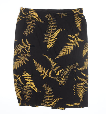 Next Women’s Black Floral Stretch Pencil Skirt Size 18 Tall