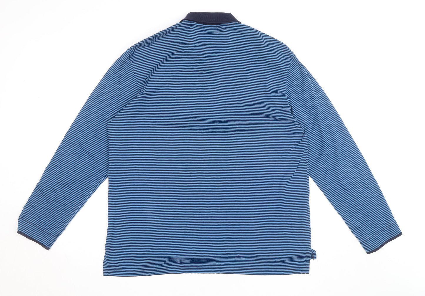 Lacoste Men's Blue Striped Long Sleeve Cotton Polo Shirt XL