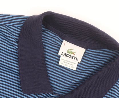 Lacoste Men's Blue Striped Long Sleeve Cotton Polo Shirt XL