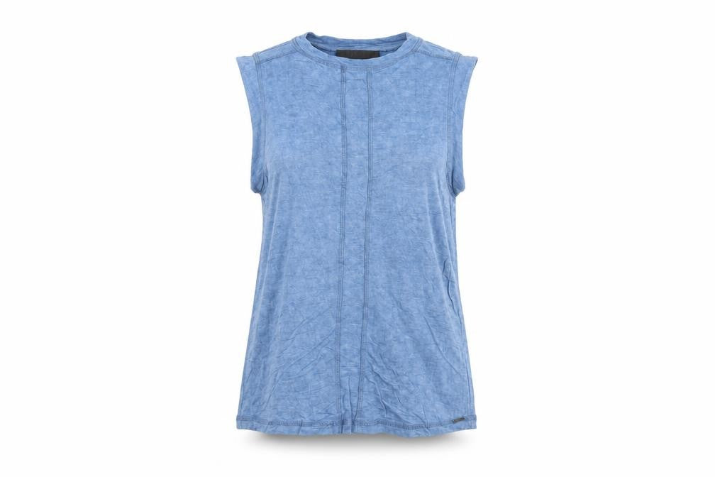 Diesel Women's Blue Sleeveless Jersey Tank Top Size M