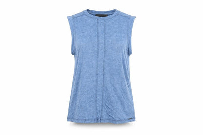 Diesel Women's Blue Sleeveless Jersey Tank Top Size M