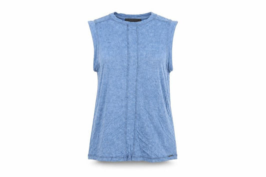 Diesel Women's Blue Sleeveless Jersey Tank Top Size M