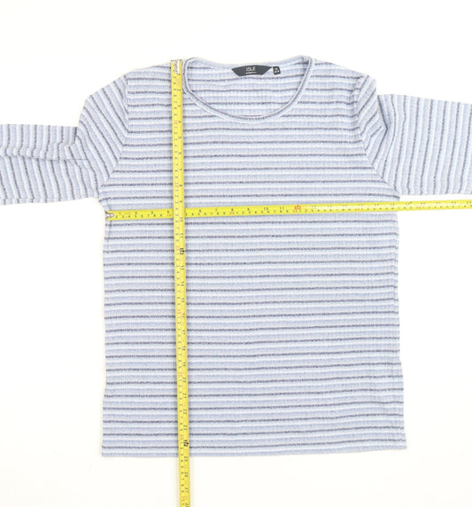 ISLE Essentials Women's Blue Striped Long Sleeve Knit Top Size 14-16