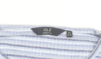 ISLE Essentials Women's Blue Striped Long Sleeve Knit Top Size 14-16
