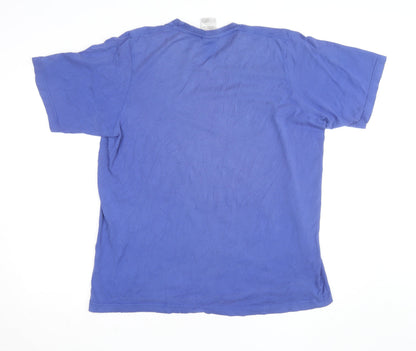 Adidas Men's Blue New York NBA Graphic Cotton T-Shirt Size L