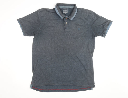 FatFace Men's Blue Slim Fit Polo Shirt XL Cotton Casual