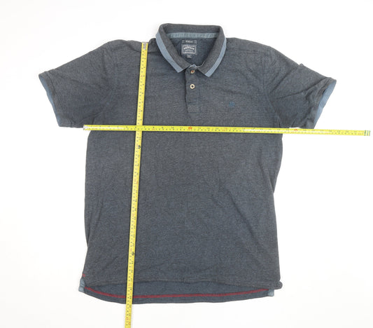 FatFace Men's Blue Slim Fit Polo Shirt XL Cotton Casual