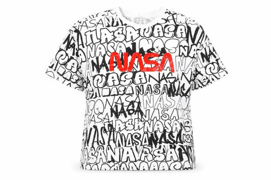 Primark NASA Womens White Graphic T-Shirt XL Relaxed Fit Cotton