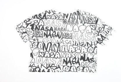 Primark NASA Womens White Graphic T-Shirt XL Relaxed Fit Cotton