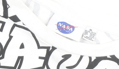 Primark NASA Womens White Graphic T-Shirt XL Relaxed Fit Cotton