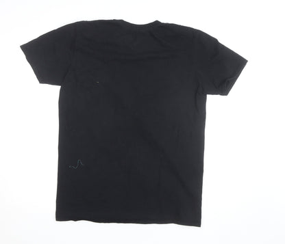 Harry Potter Hogwarts Crest Black Cotton Men's T-Shirt L