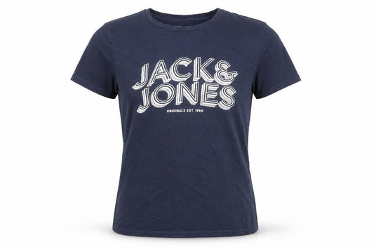 Jack & Jones Blue Cotton Short Sleeve Crew Neck T-Shirt Size S