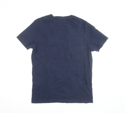 Jack & Jones Blue Cotton Short Sleeve Crew Neck T-Shirt Size S