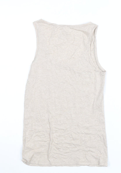 FatFace Women’s Beige Cotton Modal Tank Top Size 10