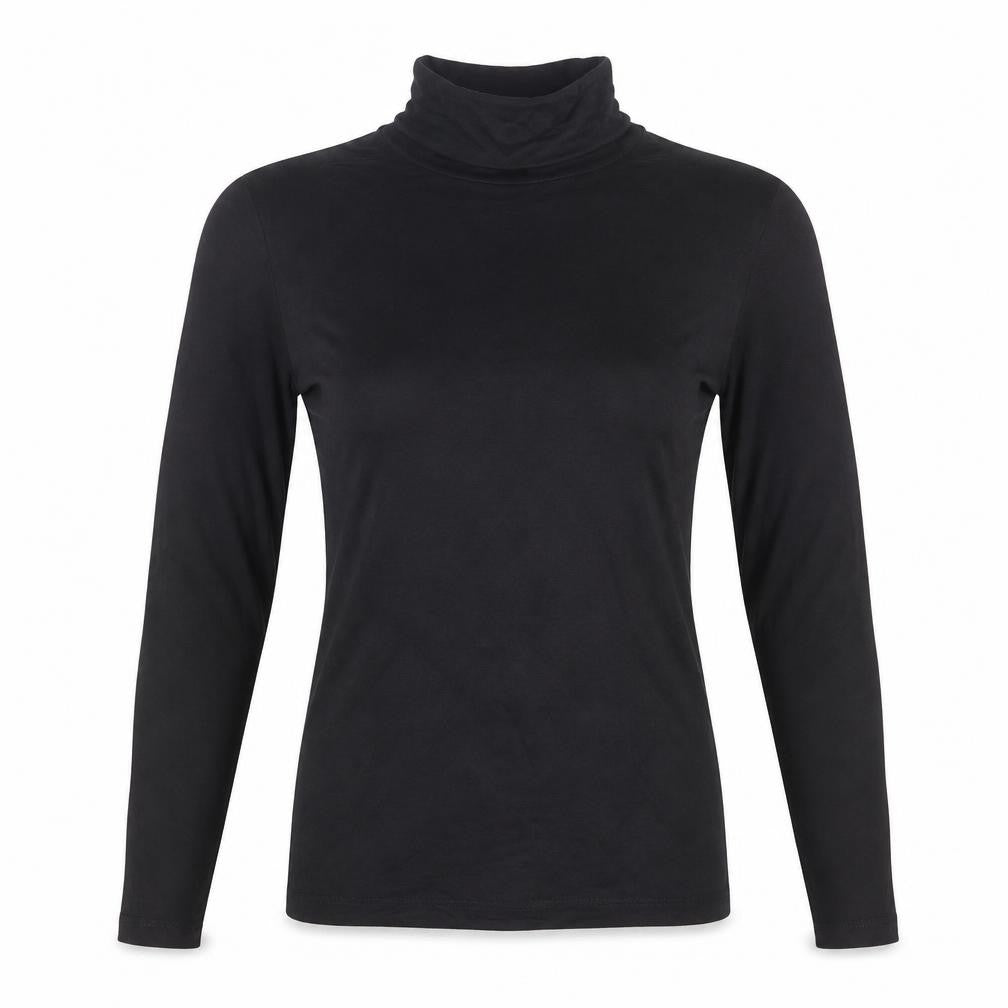 Stradivarius Women's Black Roll Neck Long Sleeve Basic Top Size S