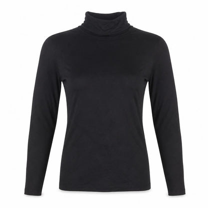 Stradivarius Women's Black Roll Neck Long Sleeve Basic Top Size S